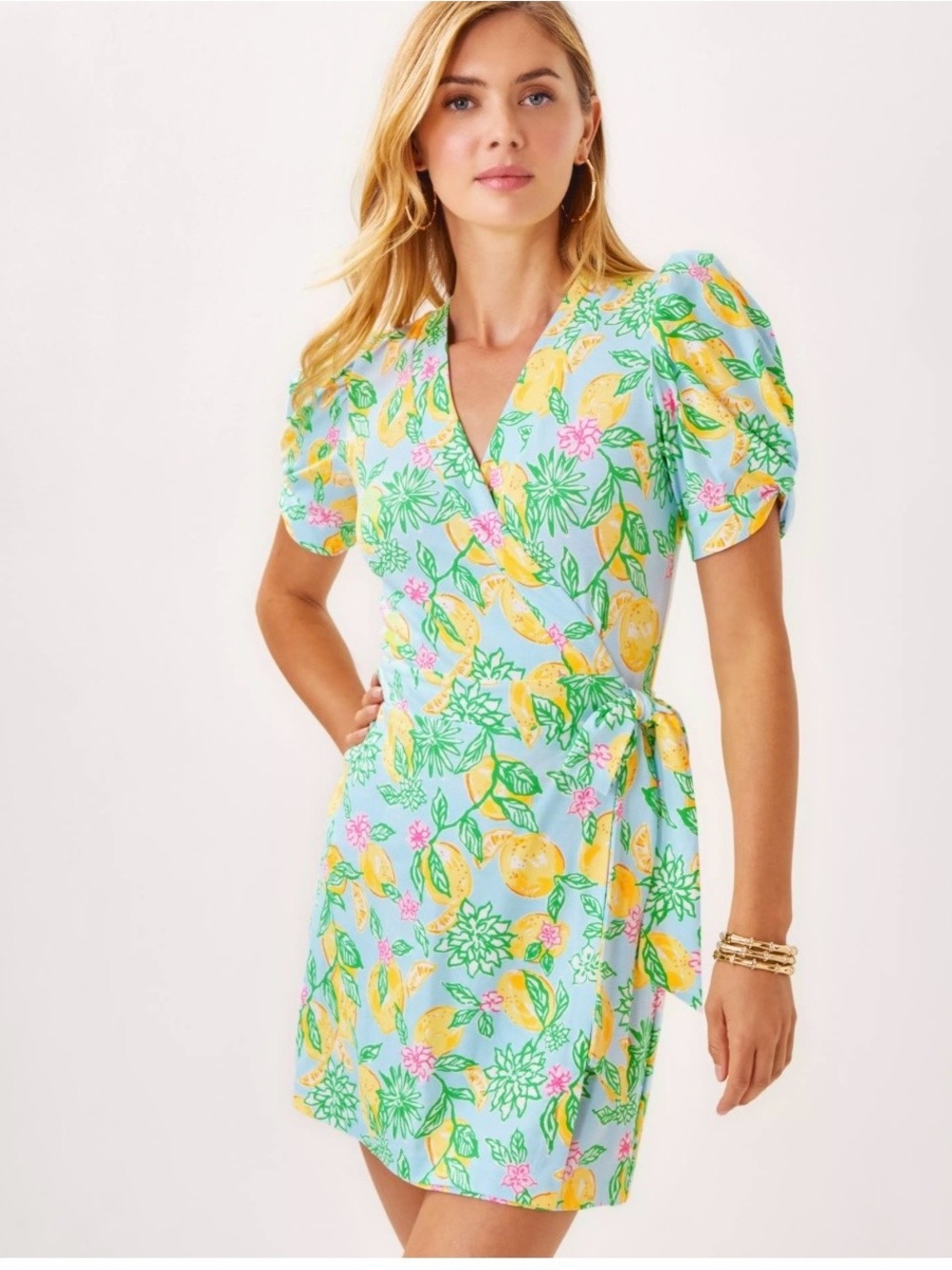 Lilly Pulitzer Sailynn Short Sleeve Romper in Bluette Make Lemonade